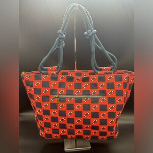 Classic Football Pattern Zippered Tote